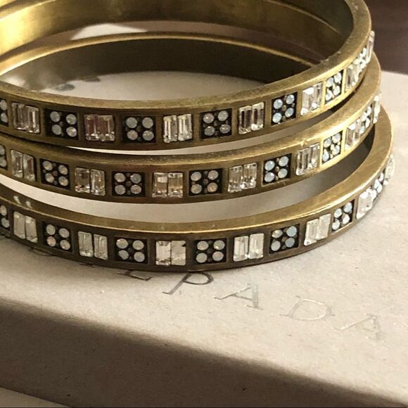 SILPADA Modern MAVEN Swarovski Crystal Accented Brass Bangle NIB - Picture 2 of 13